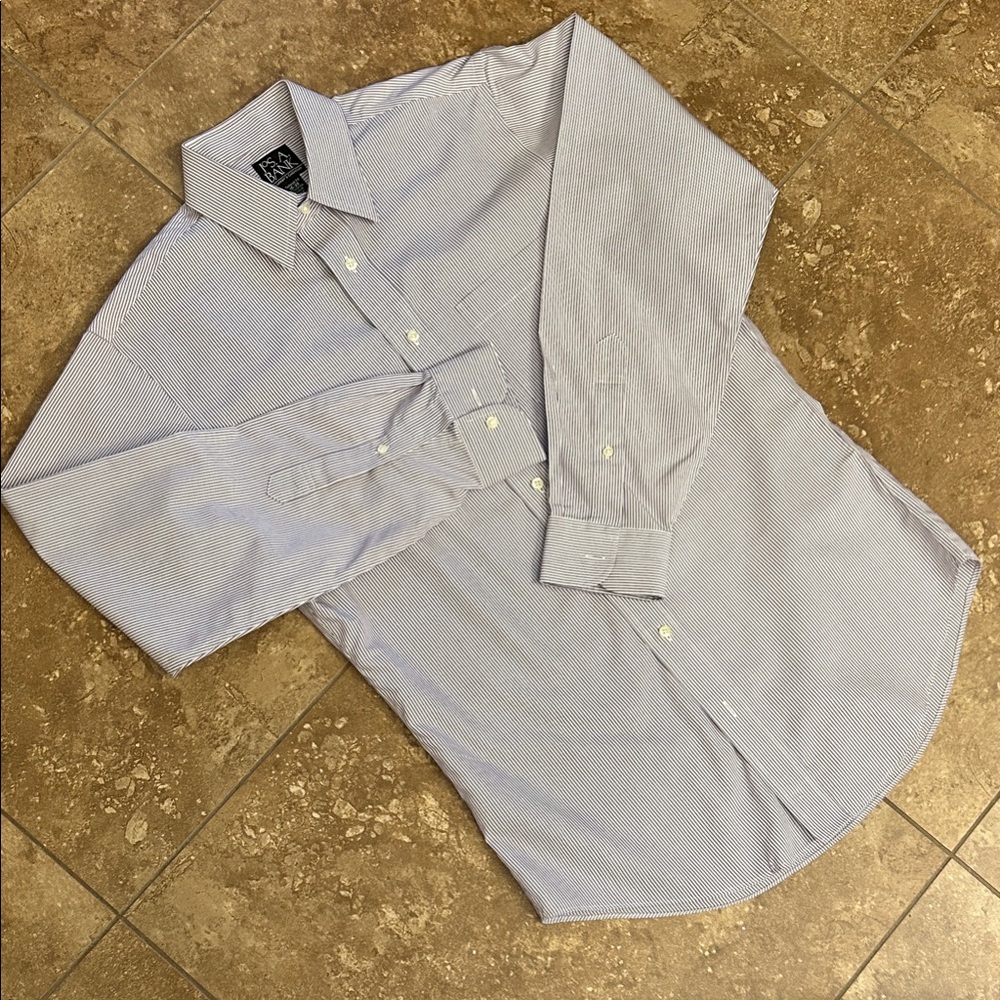Jos. A. Bank Light Blue Checkered Dress Shirt